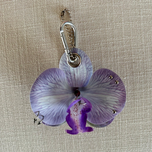 Pierced Orchid Bag Charm - Purple Blue