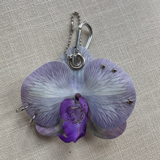 Pierced Orchid Bag Charm - Purple Blue