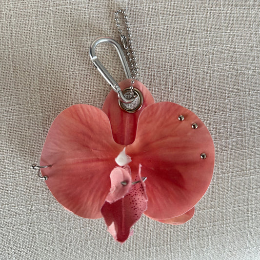 Pierced Orchid Bag Charm - Nude Blush