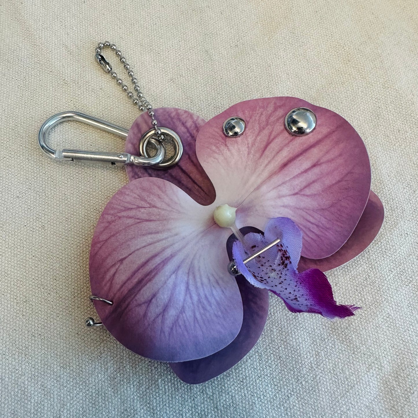 Pierced Orchid Bag Charm - Violet