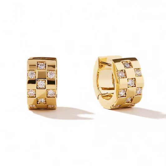 Chessboard Hoop Earrings