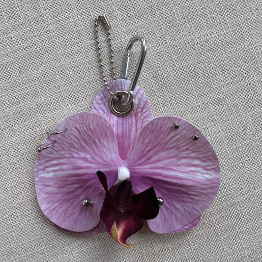 Pierced Orchid Bag Charm - Purple Pink