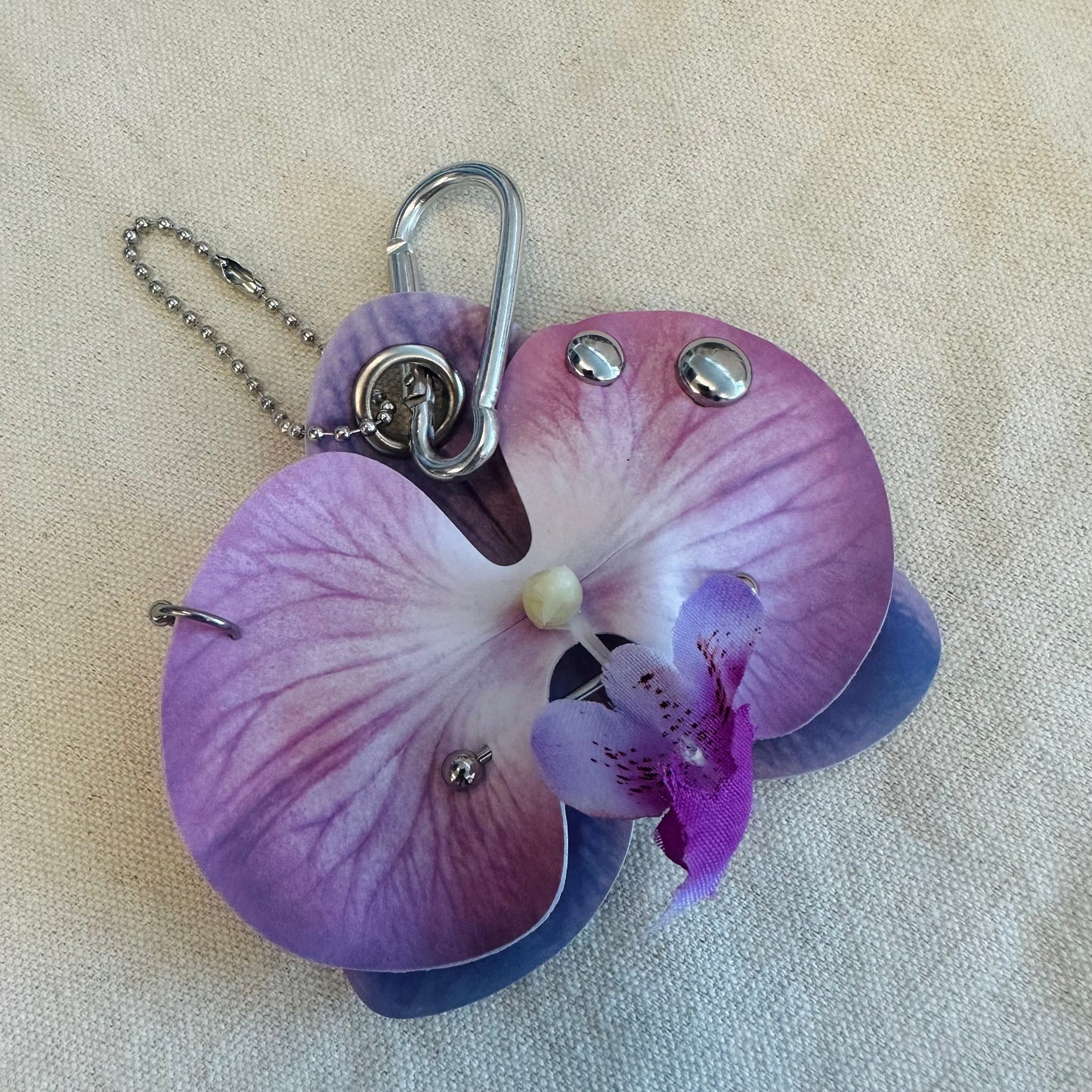 Pierced Orchid Bag Charm - Violet
