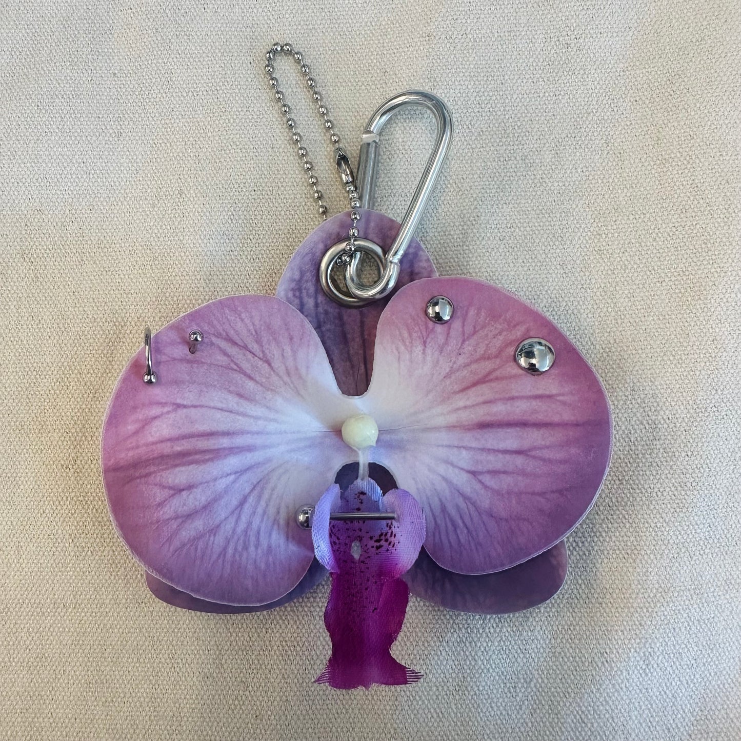 Pierced Orchid Bag Charm - Violet