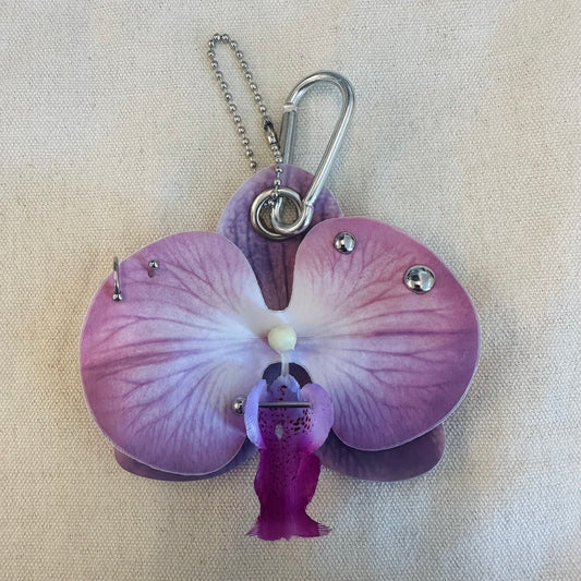 Pierced Orchid Bag Charm - Violet
