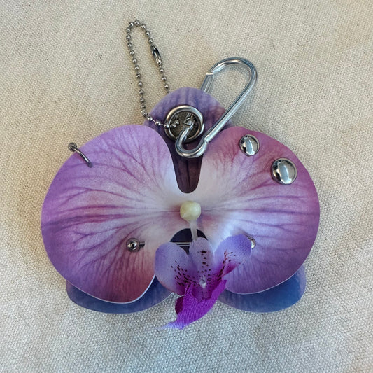 Pierced Orchid Bag Charm - Violet