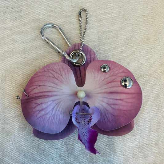 Pierced Orchid Bag Charm - Violet