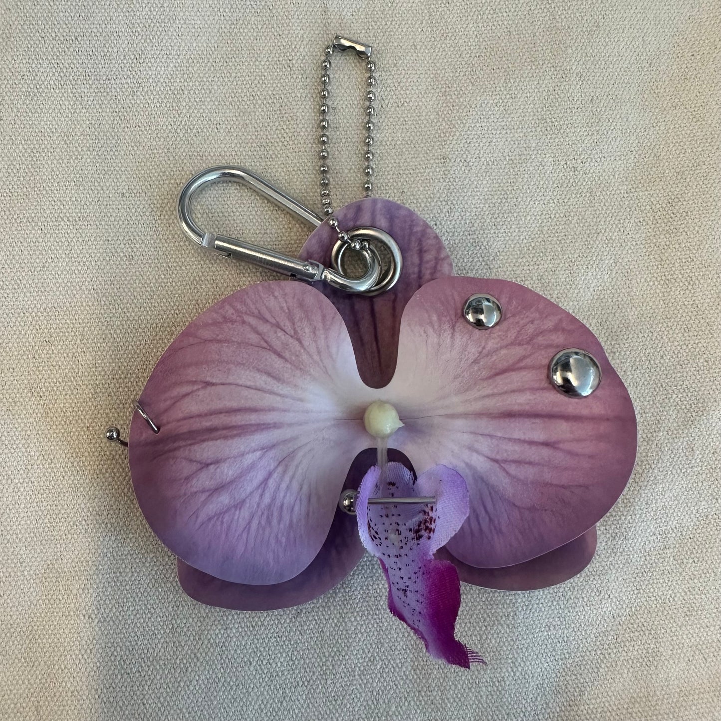 Pierced Orchid Bag Charm - Violet