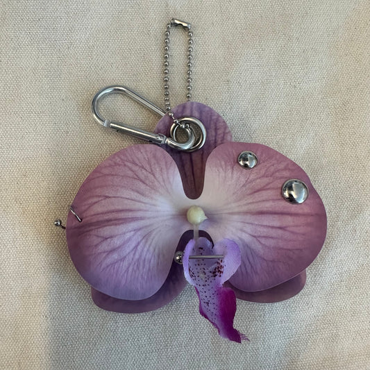 Pierced Orchid Bag Charm - Violet