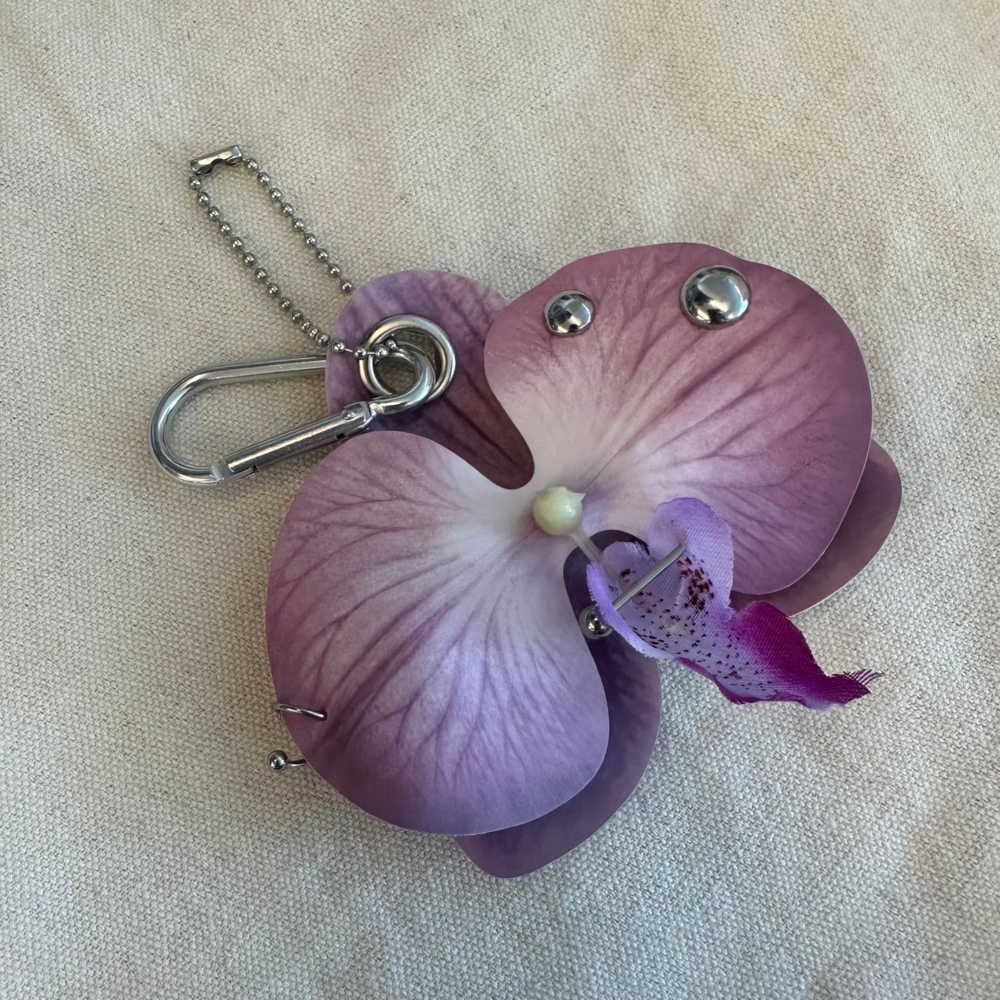 Pierced Orchid Bag Charm - Violet