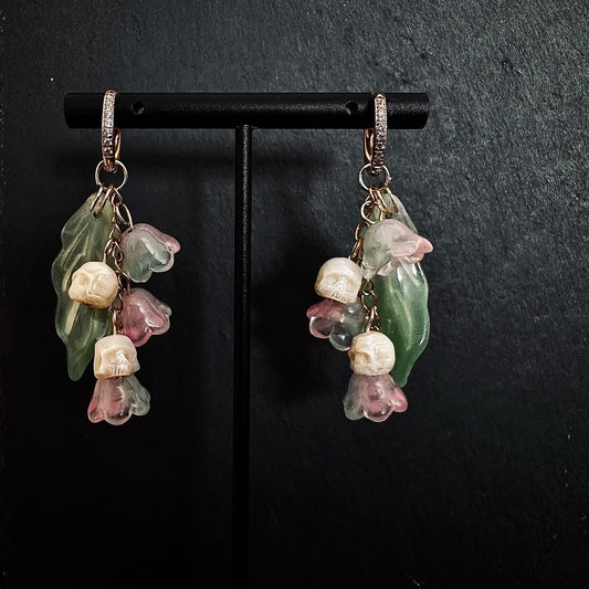 Cotton Candy Floral Garland Earrings