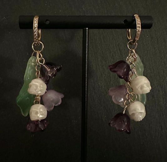 Viola Lilac Floral Garland Earrings